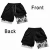 Shorts masculinos Shorts masculinos Y2K verão roupas de rua masculinas anime dupla camada oversized respirável shorts de ginástica treinamento fitness track shortsC240402