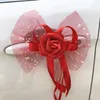 Fiori decorativi Accessori per la decorazione dell'auto nuziale Maniglie per porte e specchietto retrovisore Decoro floreale Goccia