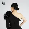 Party Dresses Baisha Custom Evening Dress Oblique Shoulder 3D Flower Luxury Gown Host Performance Costumes H1218#