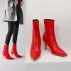 Bottes 2021 Bottes de mode Nouvelles femmes Boots Boots Boots Pu Leather Zipper Femmes Bottises High Heel