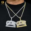 Nouveaux arrivages Iced Out Silver 925 Pendentif Collier personnalisé initial Moisanite Hip Hop Bijoux Iced Out Pendant