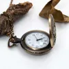 New mid-size bronze glossy pocket watch 40MM necklace butterfly bird retro jewelry wholesale Korean edition sweater chain fashion watch