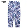 Women's Pants Print High Waist Harem Spring Slacks Floral Baggy Fashion Trousers Streetwear 2024