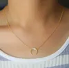 Pendant Necklaces Christmas Gift Guarantee 925 Sterling Silver Rose Gold Color Crescent Moon Dainty Cross Thin Chain Silver Women Moon Necklace Q240402