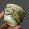 Tazze Paesaggio Cinese Tazza da tè verde Tazza da tè in ceramica Apertura bellissimo servizio da tè A di cerimonia