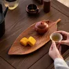 プレート2スティール木製リーフシェイプリフレッシュメントトレイフルーツデザートプレート日本スタイルパン装飾用食器