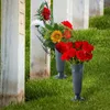 Vazen 2 stuks begraafplaatsvaas gedenkteken bloemen afneembaar met staak en plastic basis ernstige spikes voor buitentuin