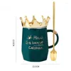 Tazze Nordic Wind Pink Crown Cup Ins Spoon Mug Caffetta Ceramica Ceramica Ceramica Milk per colazione e regalo per ragazze