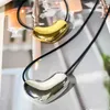 Pendant Necklaces Fashion Jewelry Pretty Design Black Cord Irregular Metal Pendant Necklace For Women Party Gifts Cool Trend Accessories 240330