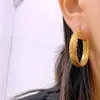 Pendientes de tuerca de acero inoxidable 316L, joyería fina de alta gama con forma de oreja de trigo, aro circular entrelazado para mujer