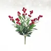 Decorative Flowers Christmas Holly Berry Red Twig Stem Fruit Home Decor Bouquet Diy Craft Ornament For Wedding Picture 1