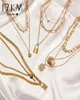 17 km Mode Multi Layer Lock Porträt Anhänger Halskette für Frauen Gold Metall Schlüssel Herz Halskette Dign Schmuck Geschenk 8008868