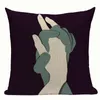 Pillow Fashion Girl Colorful Cover Linen Sofa Dorm Home Car Decorative One Side Printing Case Drop