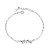 Charm Armbänder Korean Leaf Charms Armband Lucky Silber vergoldet für Frauen Armreifen Schmuck Femme Bileklik Z6CF4 Drop Lieferung Dh1Ei