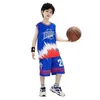 Chłopcy Summer Surki Basketball 24 Sports Suits Boys Sleveveless VsetShort Pants 2pcs Sets Kids Sport Fits Odzież 240328