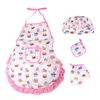 Bowls 4pcs Kids Cooking and Baking Ensemble comprend un tablier pour les petites filles chapeau de chef Toddler Dress Up