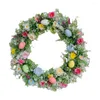 Kwiaty dekoracyjne wiosna sztuczna kwiat wieniec kolorowe jajka wielkanocne dekoracje girlanda do drzwi wejściowych do domu dekoracja imprezy domowej