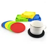 Bord Mattor 4st Silicone Round Cup Mat 1 st hållare Icke-halkisolering Värmebeständig Placemat Tray Spoon Pad Drink Cushion Tool