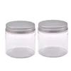 Bouteilles de stockage Conteneurs Bouteille de recharge transparente 50G 80G100G 120G 150G 200G 250G Pots de crème vides Pots en plastique cosmétiques Couvercles en aluminium