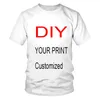 Fitness Fabric Printing T-shirt Anpassad bild gratis design kortärmad sport andningsbara lätta barn män 240329