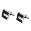Bow Ties Men Square Cufflinks Alloy Black Enamel Tuxedo Shirt Studs Cuff Links Buttons Jewelry Accessories For Business Wedding