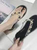 Chinelos 2024 mulheres sandálias de verão usam clip toe flip-flops strass elegante ins
