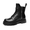 Laarzen vergroten hoogteboots voor mannen echte lederen laarzen mode zip platform sneakers herfst winter mans rij laarzen schoenen