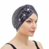 Abbigliamento etnico Donna Fiore Musulmano Chemio Cap Hijab Turbante Strech Copricapo Sciarpa Perdita di capelli Cappello Cofano Cancro Turbante Berretti Copertura