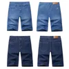 Men's Shorts Men Summer Jeans Knee Length Classic Denim Stretch Cotton Plus Size 48 50 52 54 56 9XL Big Dark Blue Male Half Trousers
