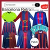 Retro Barcelona långärmad fotbollströjor 96 97 98 99 100th Classic Maillot Rivaldo Ronaldo Guardiola Ronaldinho 05 06 08 09 10 11 14 Xavi Messis Football Shirt