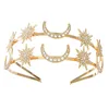 European and American Fashion Sun Goddess Double layered Star Moon Hair Hoop Bohemian Style Hexagram Crown Party Hair Accessories