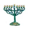 Candle Holders Metal Menorah 9 Branches Hand Art Judaism Retro Enamel Color 7 Head Lampstand Jewish Hanukkah Religious Candlestick