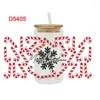 Window Stickers UV DTF Transfer Sticker Merry Christmas For the 16oz Libbey Glasses Wraps Bottles Cup Can DIY Waterproof Custom Decals D5369