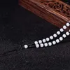 Hänge halsband jade rep vit pärla halsband lanyard handvävd