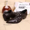 Dress Shoes 6.5cm High Heel Man Italian Style Leather Wedding And Party Men Size US12