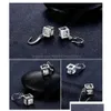 Kolczyki żyrandolowe Dangle 925 Sterling Sier Drop Gift Pendientes Square Cubic Cyrronia Kształt Błyszcząca kryształowa biżuteria do femmes Deli Dht6H