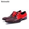 Dress Shoes Luxury Mens Rock Leather Wedding Italian Fashion Male Small Square Toe Handsome Party And Business Men