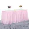 Table Skirt DIY Decorative Festive Wedding Party Solid Baby Shower Ornament Home Tableware Tulle Cloth Supplies Birthday Stylish