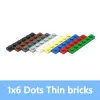 50pcs BILLESSIONS BILLESSIONS MINE PLAQUE 1X6 DOTS Classic Bricks Taille créatrice éducative compatible avec 3666 Toys for Kids