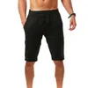 Męskie spodenki 2024 bawełniane spodnie lniane męskie letnie oddychane stałe kolor krótkie spodnie fitness streetwear m-3xl