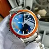 Relógio automático RLX Luxo Homem Relógios Estilos Mens Relógios Ocean Style 42mm Orange Master 8900 Automático Safira Vidro Clássico Modelo Dobrável