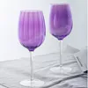 Verres à vin 2 pièces Coupe en verre violet Gobelet à la main Ins Ensemble de champagne violet Martini pour bar de fête de mariage