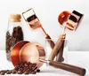 Stainless Steel gram wooden Measuring Cups Spoons Plated Copper Rose Gold Kitchen Baking scale Spoon Set food 240325
