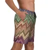 Shorts Masculinos Personalizados Homens Quick Dry Beachwear Boardshorts Bohemian Geometric Swim Trunks Ternos de Banho