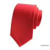 Designer Tie Solid Color Small Mens Korean version 6cm tunn och smal formell klänning Business Weddy Trendy Red Blue Black IA22