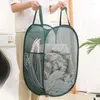 Laundry Bags Dirty Clothes Hamper Basket Foldable Round Organizer Large Capacity For Underwear Scarves Pocket