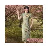 Ubranie etniczne żeńska elegancka cheongsam retro temperament młode dziewczyny sukienka impd qipao nowoczesne kobiety y chińskie tradycyjne upuszczenie dhtgc