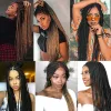 Peruki czarne plecione afrykańskie perukę ręcznie robione pudełko Plebijki peruki naturalne syntetyczne warkocze włosy dla wszystkich kobiet peruków peluca con trenzas