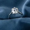23CT 4CT Solitaire Diamond Pierdzież zaręczynowy PT950 Platinum Plated 925 Srebrne obietnicy Pierścienie dla kobiet biżuteria ślubna 240402