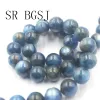 Perlen 9mm Großhandel Blue Kyanite Natural Stones Spacer Runde Perlen für DIY -Schmuck Herstellung von Strand 15 "